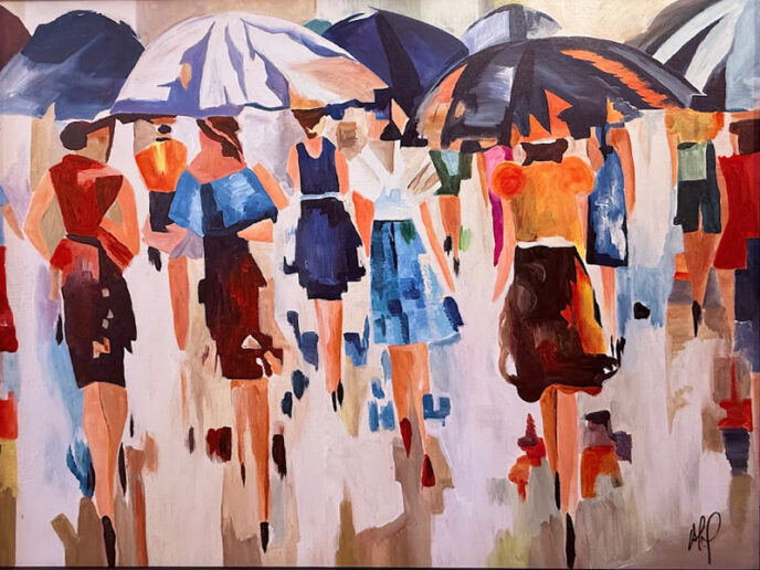 Stunning Umbrella Women /  Impresionantes Mujeres con Paraguas by Allain